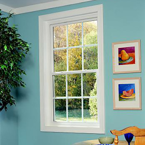 Series 10 single hung window with colonial grids