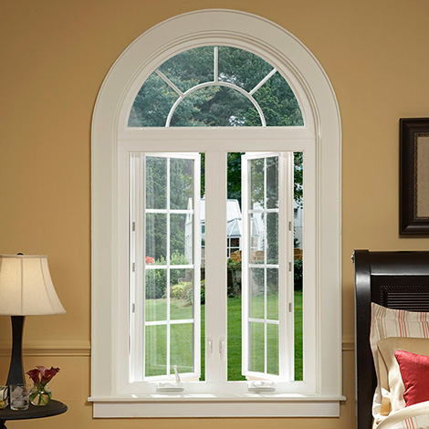 Twin Series 750 casement window with mulled circle top above